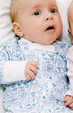 Boston Zip Baby Onesie in Sailor Blue