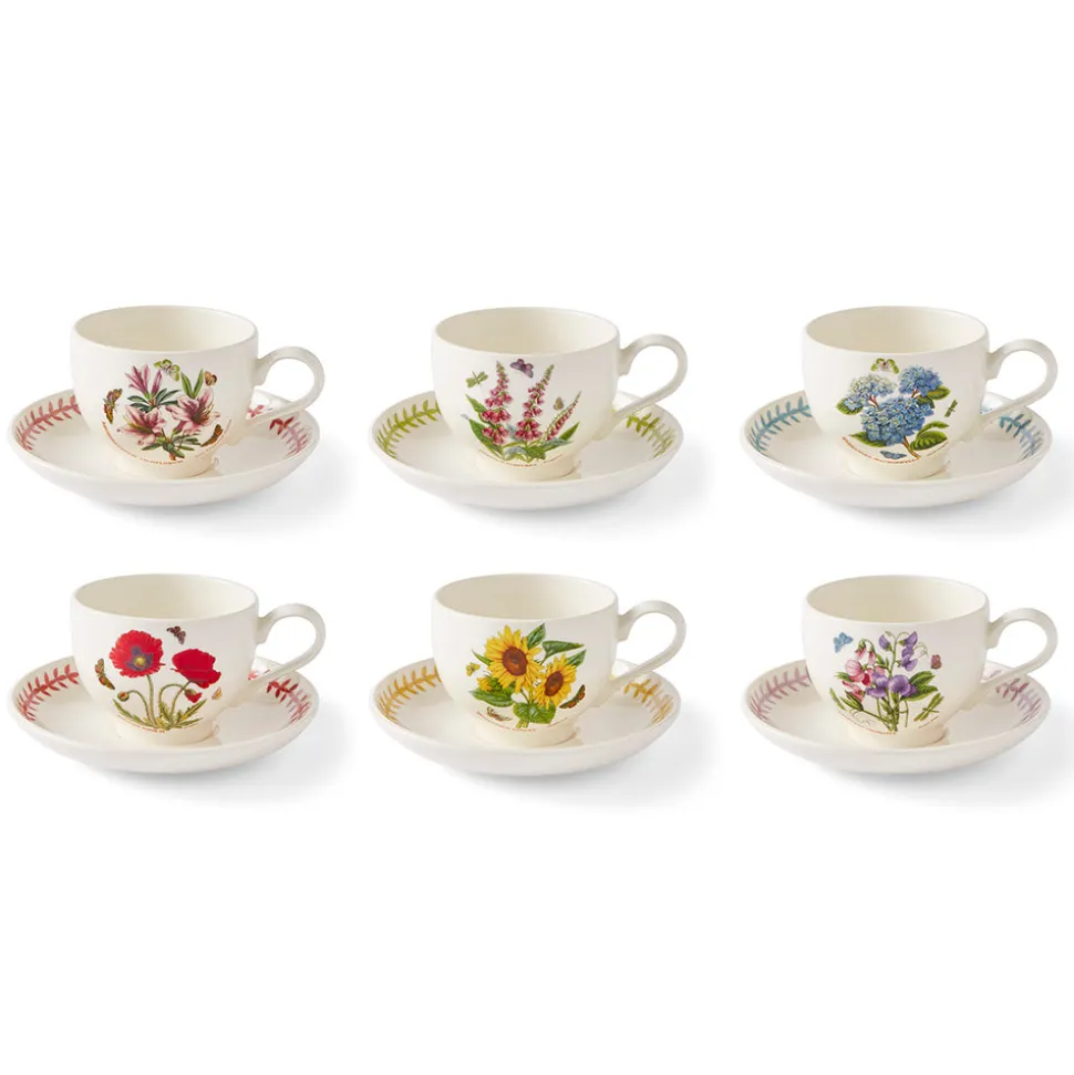 Botanic Garden Meadow Breakfast Cups & Saucers, Set of 6