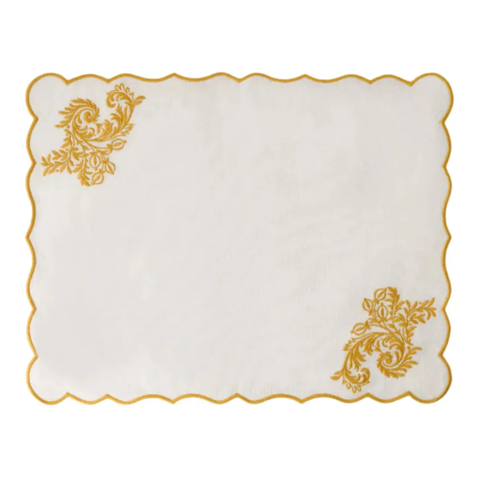 Botanica Embroidered Placemat in Yellow