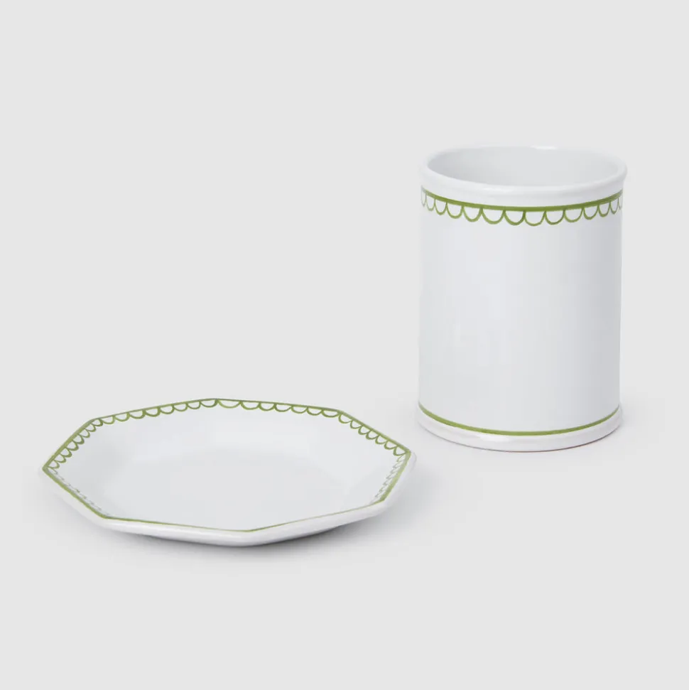 Bouclette Octagonal Petite Plate in Green