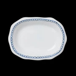 Bouclette Oval Perle Petite Plate in Blue