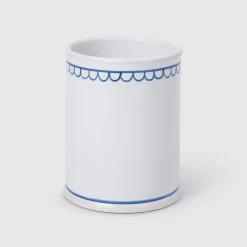 Bouclette Tumbler & Oval Perle Petite Plate in Blue, Set of 2