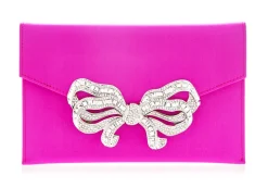 Bow Envelope Clutch in Satin