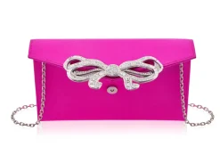 Bow Envelope Clutch in Satin