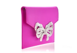 Bow Envelope Clutch in Satin