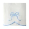 Bow Scalloped Crib Skirt in Soft Blue