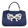 Bow Top Handle in Satin Navy
