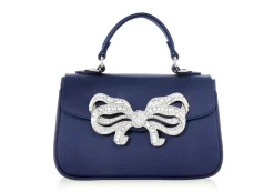 Bow Top Handle in Satin Navy