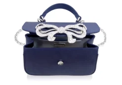 Bow Top Handle in Satin Navy