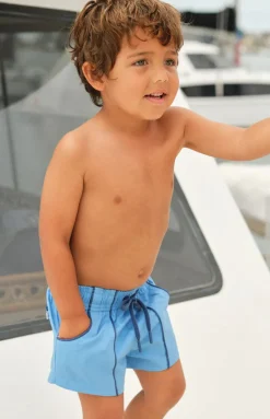 Boy’s Balboa Blue Panelled Boardie