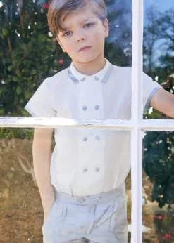 Boys Celebration Shorts in Blue silk