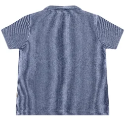Boy’s Navy Stripe French Terry Button Up