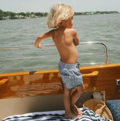 Boy’s Newport Navy Gingham Boardie