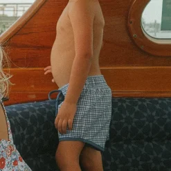 Boy’s Newport Navy Gingham Boardie