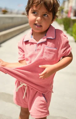 Boy’s Poppy Red French Terry Polo