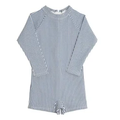 Boys Rashguard One-Piece in Navy Stripe