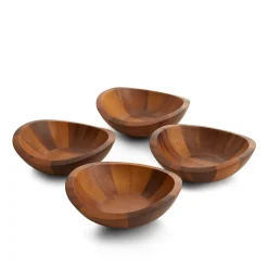 Braid Wood Salad Bowls, Set of 4