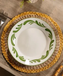 Braided Abaca Placemat in Natural & Straw
