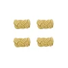 Braided Napkin Rings in Antique Gold, Set of 4