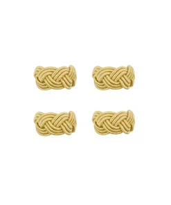 Braided Napkin Rings in Antique Gold, Set of 4
