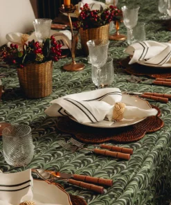 Braided Napkin Rings in Antique Gold, Set of 4