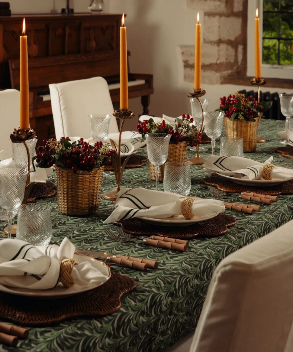 Braided Napkin Rings in Antique Gold, Set of 4