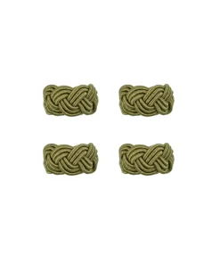 Braided Napkin Rings in Moss, Set of 4