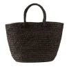 Braided Raffia Day Bag Black