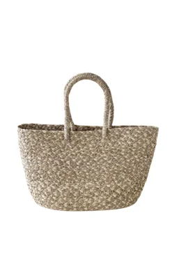 Braided Raffia Tote Sage and Natural