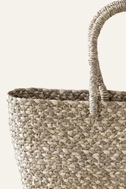 Braided Raffia Tote Sage and Natural