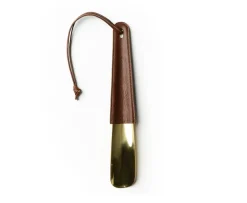 Brass-Tipped Shoehorn No. 239 in Vintage Chestnut Leather