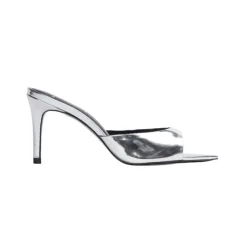 Brea 80 in Silver Mirror Metallic Leather