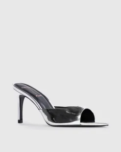 Brea 80 in Silver Mirror Metallic Leather