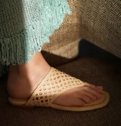 Brenda Flat Natural Raffia Sandal