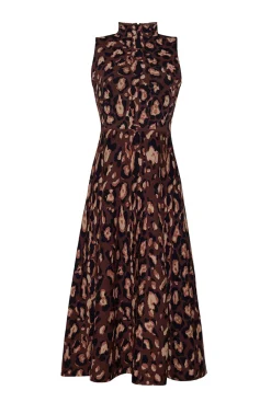 Brice Dress in Painted Animal Brown