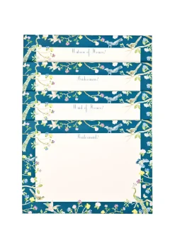 Bridesmaid Cards in Blue Floral, Set of 10