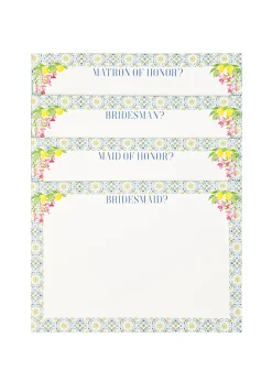 Bridesmaid Cards in Green Mosaic, Set of 10