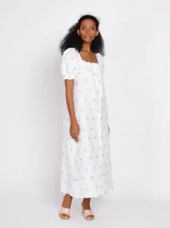Brigitte Linen Maxi Dress in Linum