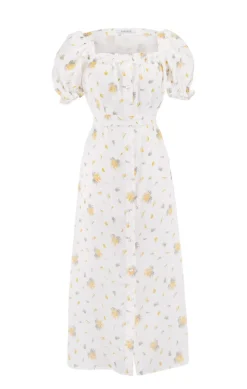 Brigitte Linen Maxi Dress in Mimosa