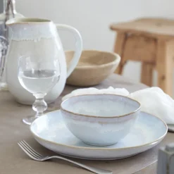 Brisa Collection Dinner Plates in Salt, Set of 6