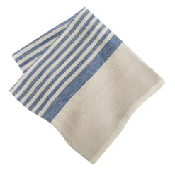 Brittany Natural Napkins in Natural & Blue, Set of 4