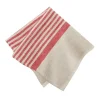 Brittany Natural Napkins in Natural & Red, Set of 4