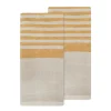 Brittany Natural Tea Towels in Natural & Mustard, Set of 2