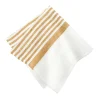 Brittany White Napkins in White & Mustard, Set of 4