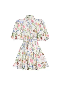 Bromelia Dress Mini in Tulipan White Print