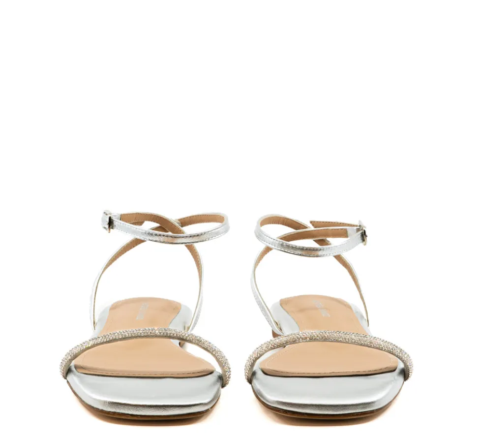 Brook Flat Silver Sandal