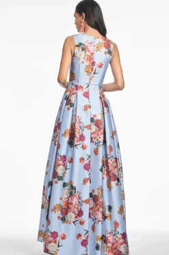 Brooke Gown Glacial Blue Bright Bouquet