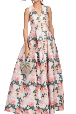 Brooke Gown Peach Peonies