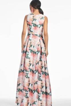 Brooke Gown Peach Peonies