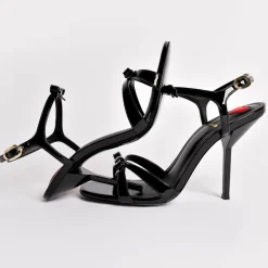 Brooks Sandal In Black Patent Leather